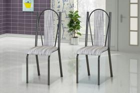 Conjunto 2 Cadeiras América 028 Cromo Preto - Artefamol