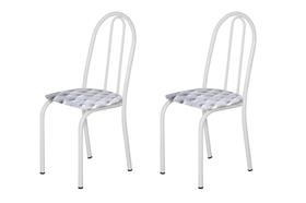 Conjunto 2 Cadeiras América 050 Branco Liso - Artefamol