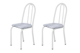 Conjunto 2 Cadeiras América 050 Branco Liso - Artefamol