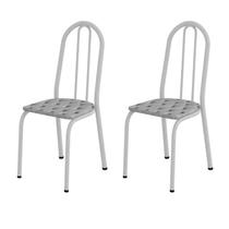 Conjunto 2 Cadeiras América 050 Cromo Branco - Artefamol