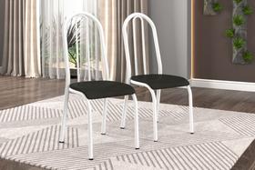 Conjunto 2 Cadeiras América 056 Branco Liso - Artefamol