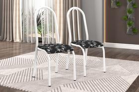 Conjunto 2 Cadeiras América 056 Branco Liso - Artefamol