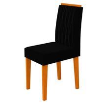 Conjunto 2 Cadeiras Ana Ype/Veludo Preto - New Ceval Conjunto 2 Cadeiras Ana Ype/Veludo Preto - New Ceval