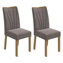 Conjunto 2 Cadeiras Apogeu Amêndoa/Suede Bege - Móveis Lopas