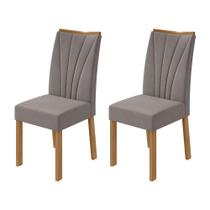 Conjunto 2 Cadeiras Apogeu Tecido Veludo Liso Capuccino Amendoa Clean - Móveis Lopas