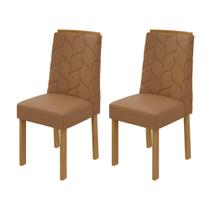 Conjunto 2 cadeiras Astrid material sintético Caramelo Amendoa Clean