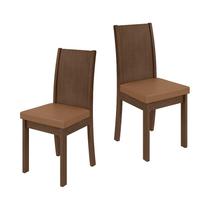 Conjunto 2 Cadeiras Athenas Lopas Imbuia Clean/Corano Caramelo