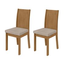 Conjunto 2 Cadeiras Athenas Tecido Veludo Naturale Creme Amendoa Clean - Móveis Lopas