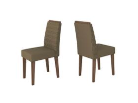 Conjunto 2 Cadeiras Berlim Imbuia/Suede Marrom - New Ceval