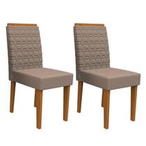 Conjunto 2 Cadeiras Berlim Ipê/Marrom - PR Móveis Conjunto 2 Cadeiras Berlim Ipê/Marrom - PR Móveis