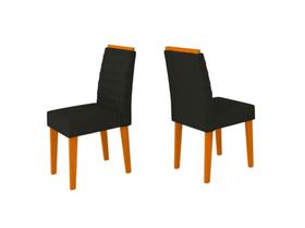 Conjunto 2 Cadeiras Berlim Ype/Veludo Preto - New Ceval Conjunto 2 Cadeiras Berlim Ype/Veludo Preto - New Ceval