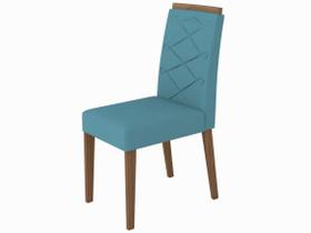 Conjunto 2 Cadeiras Caroline Imbuia/Animale Azul - New Ceval