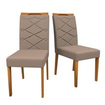 Conjunto 2 Cadeiras Caroline Ype/Camurça Marrom - New Ceval
