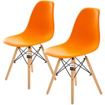 Conjunto 2 Cadeiras Charles Eames Laranja - KzaBela