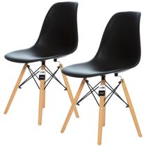 Conjunto 2 Cadeiras Charles Eames Preta - KzaBela - Kza Bela