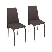 Conjunto 2 cadeiras cozinha jantar ciplafe barcelona tubo bronze assento estofado