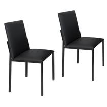 Conjunto 2 cadeiras cozinha jantar ciplafe dubai tubo preto fosco assento estofado Conjunto 2 cadeiras cozinha jantar ciplafe dubai tubo preto fosco assento estofado