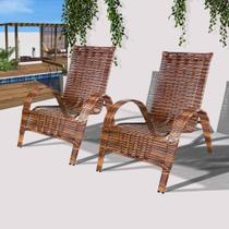 Conjunto 2 cadeiras de área externa varanda e jardim em junco - Jm Cadeiras