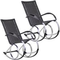 Conjunto 2 Cadeiras de Balanço Área Fibra Sintética Trama Original