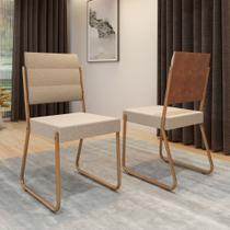 Conjunto 2 Cadeiras de Jantar 1736 Carraro Caramelo/Rose