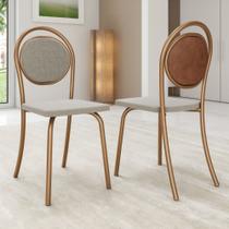 Conjunto 2 Cadeiras De jantar 1738 Carraro Rose/Bege