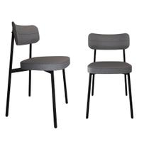 Conjunto 2 Cadeiras de Jantar Alloa com Estrutura Preta Conjunto 2 Cadeiras de Jantar Alloa com Estrutura Preta