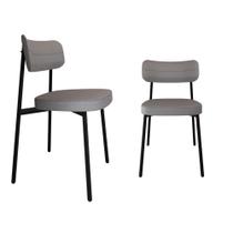 Conjunto 2 Cadeiras de Jantar Alloa com Estrutura Preta Conjunto 2 Cadeiras de Jantar Alloa com Estrutura Preta