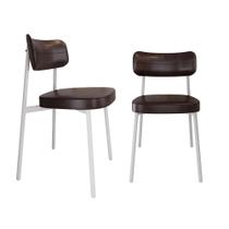 Conjunto 2 Cadeiras de Jantar Alloa Revestimento Sintético Est.Branca Conjunto 2 Cadeiras de Jantar Alloa Revestimento Sintético Est.Branca