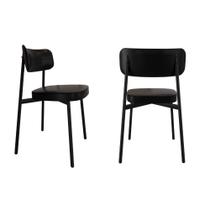 Conjunto 2 Cadeiras de Jantar Alloa Revestimento Sintético Est.Preta Conjunto 2 Cadeiras de Jantar Alloa Revestimento Sintético Est.Preta