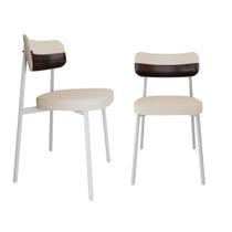 Conjunto 2 Cadeiras de Jantar Alloa Tecido Mesclado Est.Branca Conjunto 2 Cadeiras de Jantar Alloa Tecido Mesclado Est.Branca