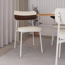 Conjunto 2 Cadeiras de Jantar Alloa Tecido Mesclado Est.Branca Conjunto 2 Cadeiras de Jantar Alloa Tecido Mesclado Est.Branca