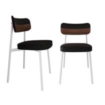 Conjunto 2 Cadeiras de Jantar Alloa Tecido Mesclado Est.Branca Conjunto 2 Cadeiras de Jantar Alloa Tecido Mesclado Est.Branca