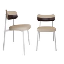 Conjunto 2 Cadeiras de Jantar Alloa Tecido Mesclado Est.Branca Conjunto 2 Cadeiras de Jantar Alloa Tecido Mesclado Est.Branca