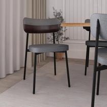 Conjunto 2 Cadeiras de Jantar Alloa Tecido Mesclado Est.Preta Conjunto 2 Cadeiras de Jantar Alloa Tecido Mesclado Est.Preta