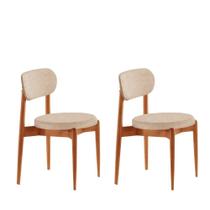 Conjunto 2 Cadeiras De Jantar Ballare Soft Moderna Mobília Milano / Imbuia Nat.