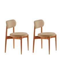 Conjunto 2 Cadeiras De Jantar Ballare Soft Moderna Mobília Turim 07 / Imbuia Nat.