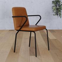 Conjunto 2 Cadeiras de Jantar C/ Braços Bloom Revestimento Sintético Est.Preta Conjunto 2 Cadeiras de Jantar C/ Braços Bloom Revestimento Sintético Est.Preta