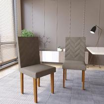 Conjunto 2 Cadeiras de Jantar com Pés em MDF Estofadas Fidelitá Itália Freijó/Cacau Conjunto 2 Cadeiras de Jantar com Pés em MDF Estofadas Fidelitá Itália Freijó/Cacau