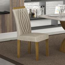 Conjunto 2 Cadeiras de Jantar Doha MDF e Linho Leifer Conjunto 2 Cadeiras de Jantar Doha MDF e Linho Leifer