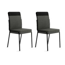 Conjunto 2 Cadeiras de Jantar Duo 1739 Carraro Grafite/Preto