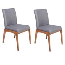 Conjunto 2 Cadeiras de Jantar Estofadas Sara Cinza Escuro Conjunto 2 Cadeiras de Jantar Estofadas Sara Cinza Escuro