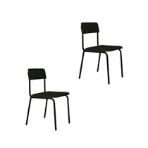 Conjunto 2 Cadeiras de Jantar Fit Tecido Sintético Est.Preta Conjunto 2 Cadeiras de Jantar Fit Tecido Sintético Est.Preta