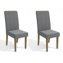 Conjunto 2 Cadeiras de Jantar Kappesberg CAD142 Linho Cinza