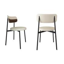 Conjunto 2 Cadeiras de Jantar Kyta Tecido Mesclado Est.Preta