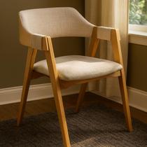 Conjunto 2 Cadeiras De Jantar Linho Bege Encosto Concha Luxo