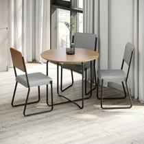 Conjunto 2 Cadeiras de Jantar Next Tecido Mesclado Est.Preta