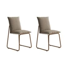 Conjunto 2 Cadeiras De Jantar Soft 1750 Carraro Areia Rose Conjunto 2 Cadeiras De Jantar Soft 1750 Carraro Areia Rose