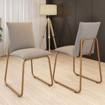 Conjunto 2 Cadeiras de Jantar Soft 1750 Carraro Areia Rose