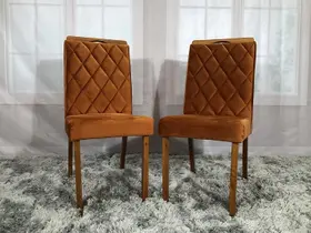 Conjunto 2 Cadeiras de Jantar Terracota 12 Virgínia Conjunto 2 Cadeiras de Jantar Terracota 12 Virgínia