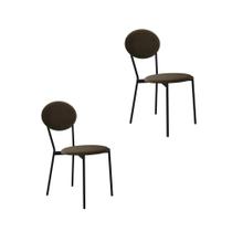 Conjunto 2 Cadeiras de Jantar Vintage Elipse Veludo Est.Preta